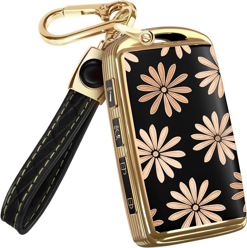 Lucrum Compatible with Mazda Key Fob Cover & Leather Keychain - TPU Case for 3, 6, CX-5 CX-9 CX-30 CX-50 CX-70 (2019-2025) - Image 1